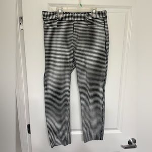 Banana Republic Sloan Houndstooth Pants with Faux Leather Piping